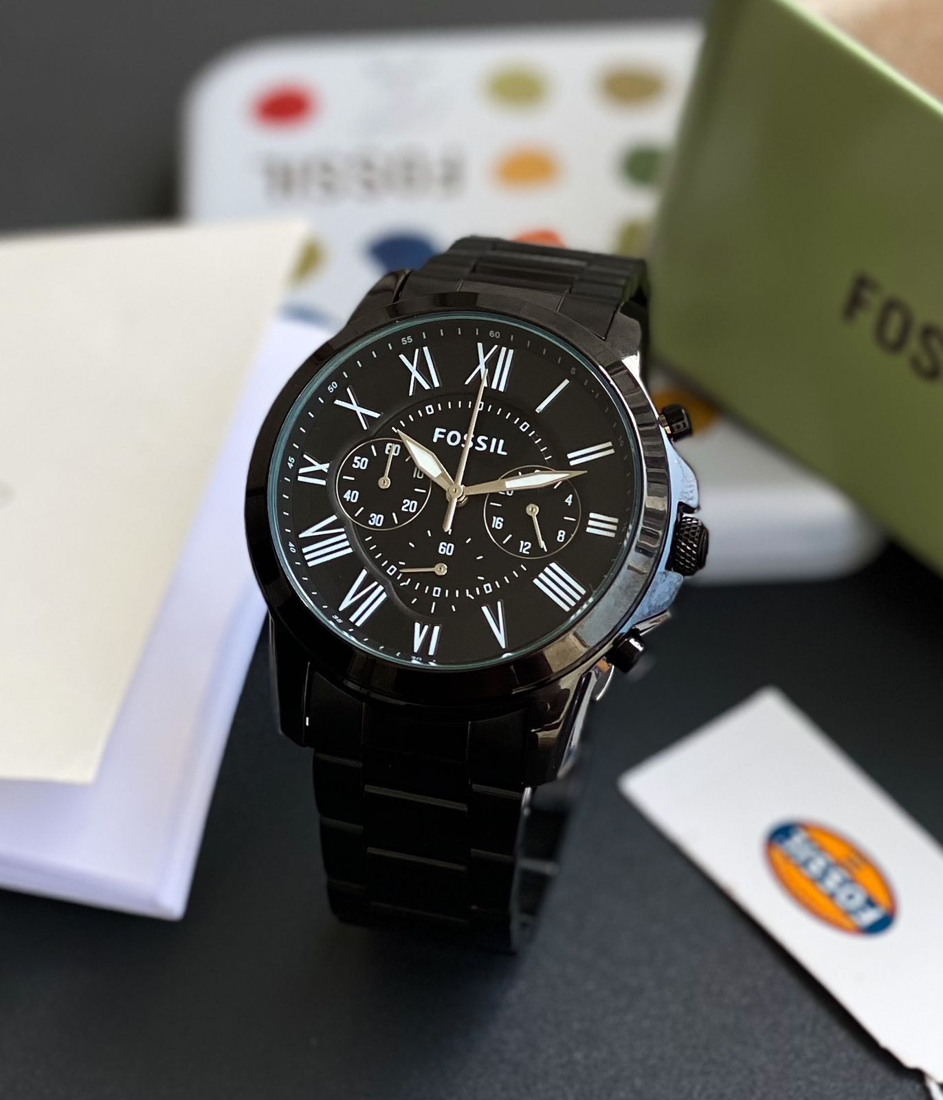 Fossil - black dial & silver bezel